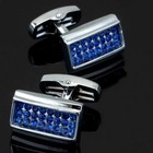2ct Round Cut Lab Created Sapphire Men s Fancy Cufflinks 14k White Gold Plated