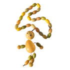 Vintage Celluloid Baby Rattle Necklace Crib Toy Figural Hand-painted Antique