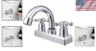 Durable 2 Handle Bathroom Faucet - Easy Install Chrome Finish  360   Swivel Spout