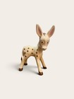 Vtg Ceramic Donkey Burro Mule Figurines Pair Spotted White Brown Pink Ears 6   