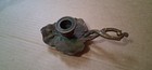 Vintage Art Nouveau Cast Bronze Leaf Finger Loop Chamberstick Candle Holder
