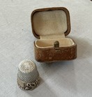 14k Yellow And White Gold Thimble Size 8 Scroll Design In Case  - 5 3 Grams