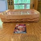 Longaberger Paper Tray Basket W divided Heavy Plastic Protector Clean  Mint