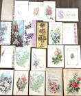 Vtg 1930s - 1950s Greeting Cards Lot Of 21 Mcm  Art Deco - Mid Century Sympathy