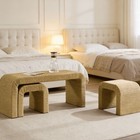47  Boho Waterfall Nesting Woven Rope Coastal Cente Coffee Table With 2 Stools
