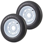 2 Pack 4 80-12 Trailer Tires With 12  Rims 5 Lug On 4 5  Center Bore 2 95  6ply