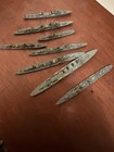 Vintage Diecast Metal Waterline Ship Model Lot Of 8     Made In Germany Wwii