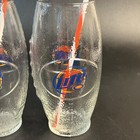 4 Miller Lite Football Shaped Logo 24 Oz Beer Glasses Man Cave Set Lot W straws