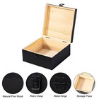 Vintage Wooden Storage Box Container With Hinged 7 7   X 7 7   X 3 9   Black