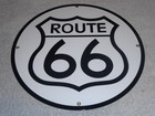 Vintage United States Route 66 U s   11 3 4  Porcelain Metal Gasoline   Oil Sign