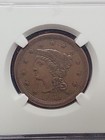 1851 Braided Hair 1c  Ngc Au-58 Bn