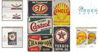 Vintage Garage Signs 5pcs Pvc Retro Wall Decor Car Oil Gas Station Theme