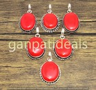Rd Coral Gemstone Handmade Small Pendants 925 Silver Plated Wholesale Lot