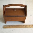 Antique Wooden Sewing Box Handle   Double-door Hinge Top Dovetail Bobbin Shelf