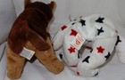 Ty Beanie Babies Glory The Bear   Courage Dog Plush Toy - 4th Of July Patriotic