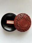 Vintage Chinese Cinnabar Floral Trinket Box Carved Lacquer Chinoiserie  Vtg 3   
