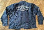 Harley Davidson Motorcycle Biker Jacket Black Denim Embroidered Patch Size 2xl
