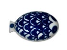 Vtg Porsgrund Norway Marie Anne Odegaard Blue White Porcelain Fish Piggy Bank