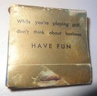 Edgcomb Steel Corporation Match Book Antique Vintage Golf Tees   Advertising