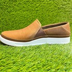 Kuru Roam Atla Womens Size 9 Brown White Casual Walking Leather Slip-on Shoes