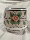Vintage Mcm Floral Decorated Milk Glass Electric Fixture Shade 1950s