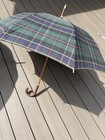 Vtg Polo Ralph Lauren Blackwatch Tartan Plaid Blue Green Umbrella Hook Handle 2