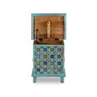 Wooden Distressed Blue Indian Trunk   Coffee Table Box  Storage Box  Dowry Box