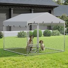 Outdoor Dog Kennel With Rotating Feeder Bowls Dog Cage For Medium Large Dogs