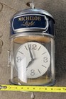 Vintage Michelob Hanging Rotating Beer Light Clock Sign Man Cave Decor
