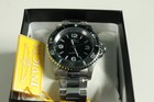 New Invicta Men   s Dive Watch  49335  Silver Band Black Dial In Box