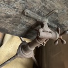 Antique Cast Iron   Wood Drafting Table Tilt Top 24x36x36 In Brown Original