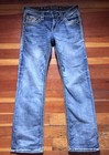 Rock Revival Men s Blue Straight Denim Jeans Embroidered Pockets Sz 32