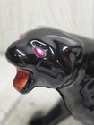 Vintage 1950s Mid Century Modern Ceramic Black Panther With Rhinestone Eyes Mcm 
