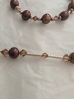 925 Sterling Freshwater Pearl Necklace Bracelet Earrings Set Bronze