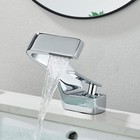 Bathroom Sink Faucet Single Handle Waterfall Vanity Mixer Faucet 1 Hole Chrome