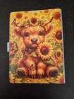 Sunflower Highland Cow Faux Leather A5 6-ring Binder Organizer Snap Closure