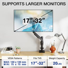 Rfiver Single Gas Spring Monitor Arm Stand  Full Motion  Fits 17-32 Inch Monitor