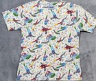Vintage Iskrabs Novelty Scrub Top Xl Musical Instruments Rainbow Music Notes Vtg