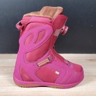 Head Galore Snowboard Boots Womens Size 7 Pink Boa Lacing Insulated Winter Wear