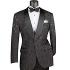 Vinci Men s Floral Jacquard Shawl Collar Tux Jacket - S-6xl  5 Colors - New