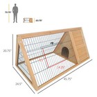 Outdoor Rabbit Hutch House Chicken Coop Triangle Wooden Bunny Cage Large Run