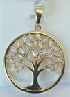925 Sterling Silver W  Czs Gold Plated Tree Of Life Pendant For Necklace 34x25mm