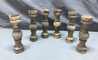 Antique Lot 6 Small Wood Porch Span Spindles 2x7 Shabby White Vtg Chic 586-25b