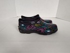 Sloggers Womens Waterproof Garden Shoes Black W Swirls Slip On Size 7