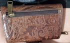 Patricia Nash Embossed Leather Wallet   vintage Brown Tooled Design  Coin Pocket