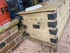 Old Antique Pine Chest  Vintage Wooden Storage Trunk  Blanket Box  Coffee Table 