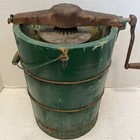 Vintage maid Of Honor 4 Qt Wooden wood Bucket Manual Crank Ice Cream Maker