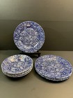 Queen s Blue White Floral Dinnerware Set 8pc Plates Bowls Made England New