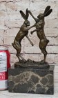 Statue Sculpture Rabbit Hare Wildlife Art Deco Style Art Nouveau Style Bronze Up