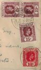 Mauritius 1948 Kgvi Airmail Cover W  10 Cents   Pair   Single 25 Cents Maroon